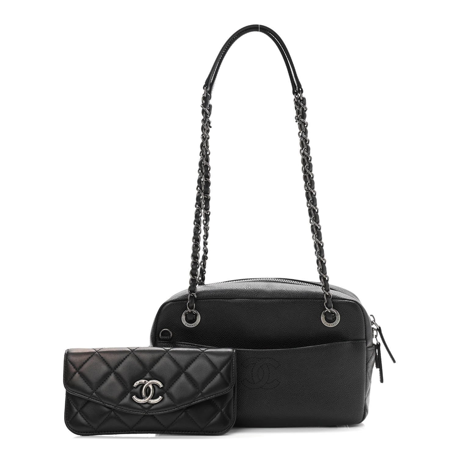 Chanel Caviar Lambskin Quilted Coco Break Camera Case Black 1 of 12