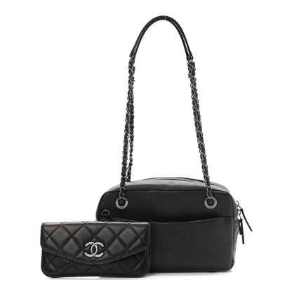 Chanel Caviar Lambskin Quilted Coco Break Camera Case Black 1 of 12