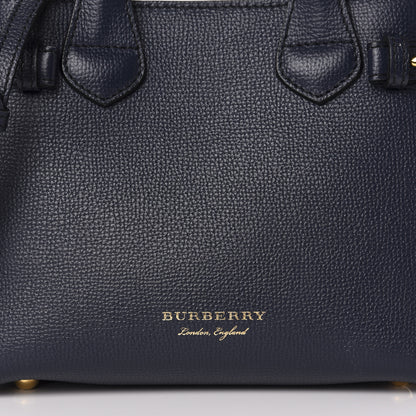 Burberry Grainy Calfskin House Check Baby Banner Tote Ink Blue 11 of 12