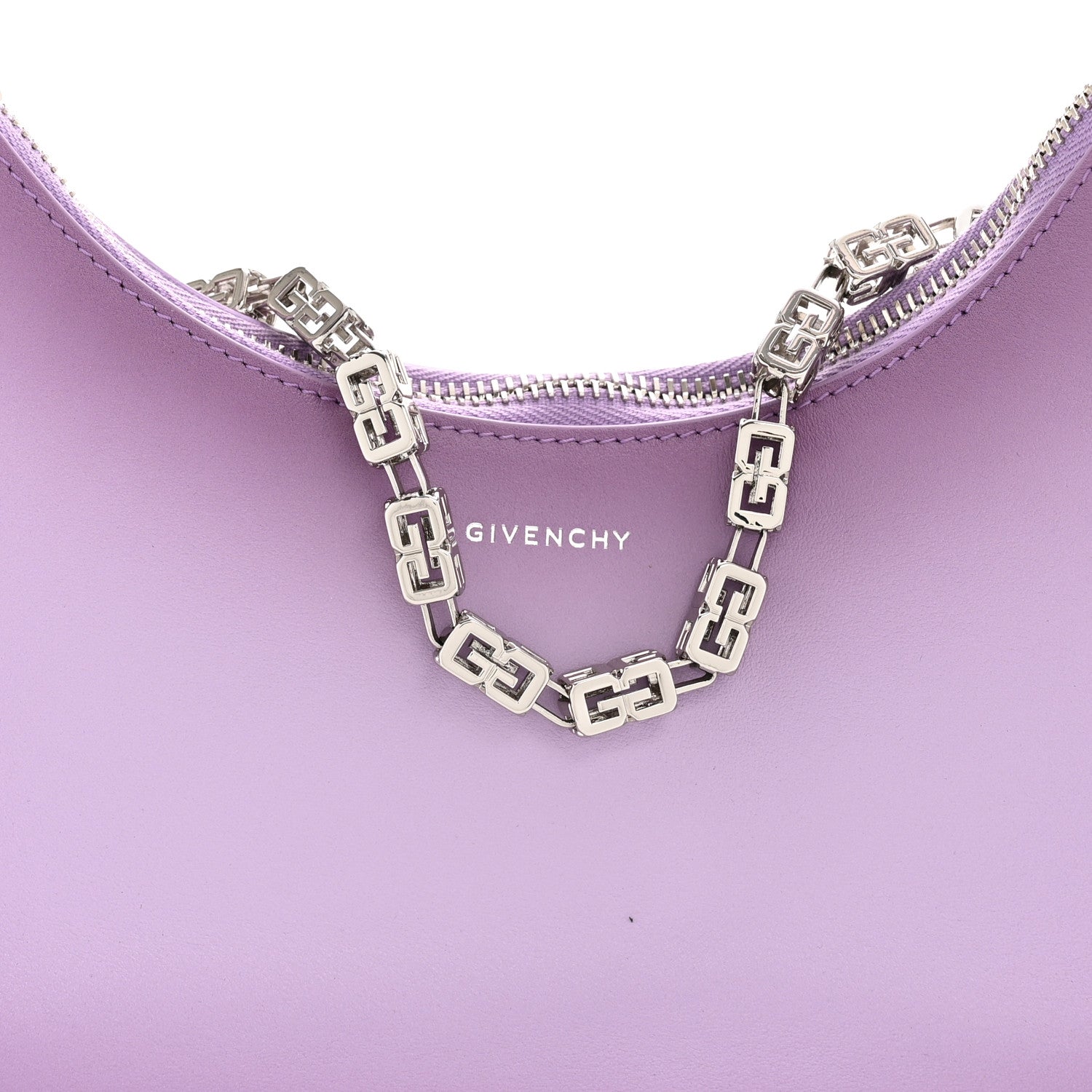Givenchy Smooth Calfskin Small Moon Cut Out Shoulder Bag Mauve 8 of 11