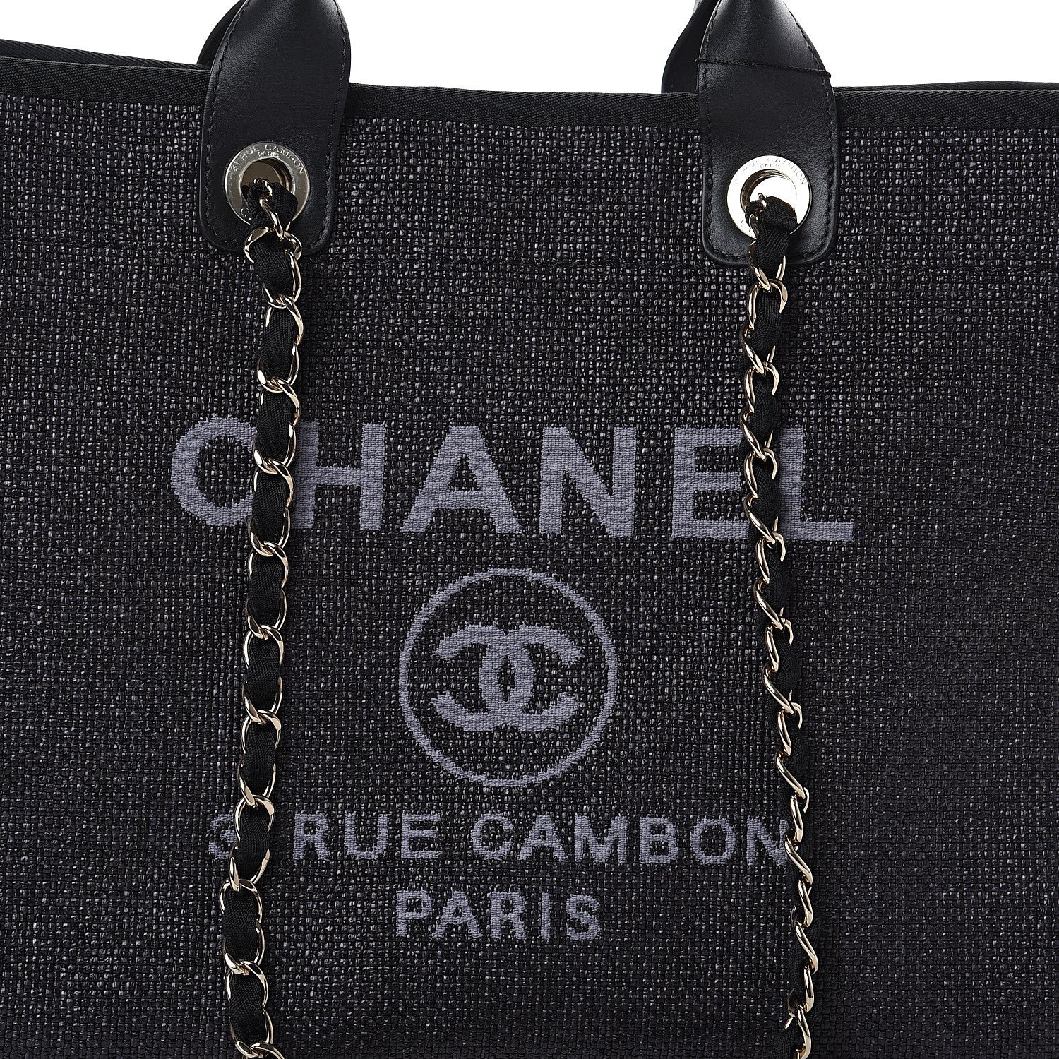 Chanel Woven Straw Raffia Medium Deauville Tote Black 6 of 8