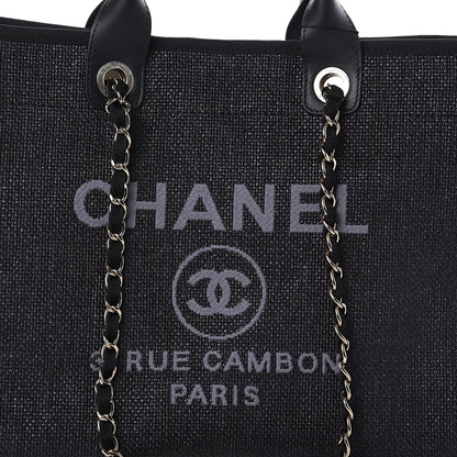 Chanel Woven Straw Raffia Medium Deauville Tote Black 6 of 8