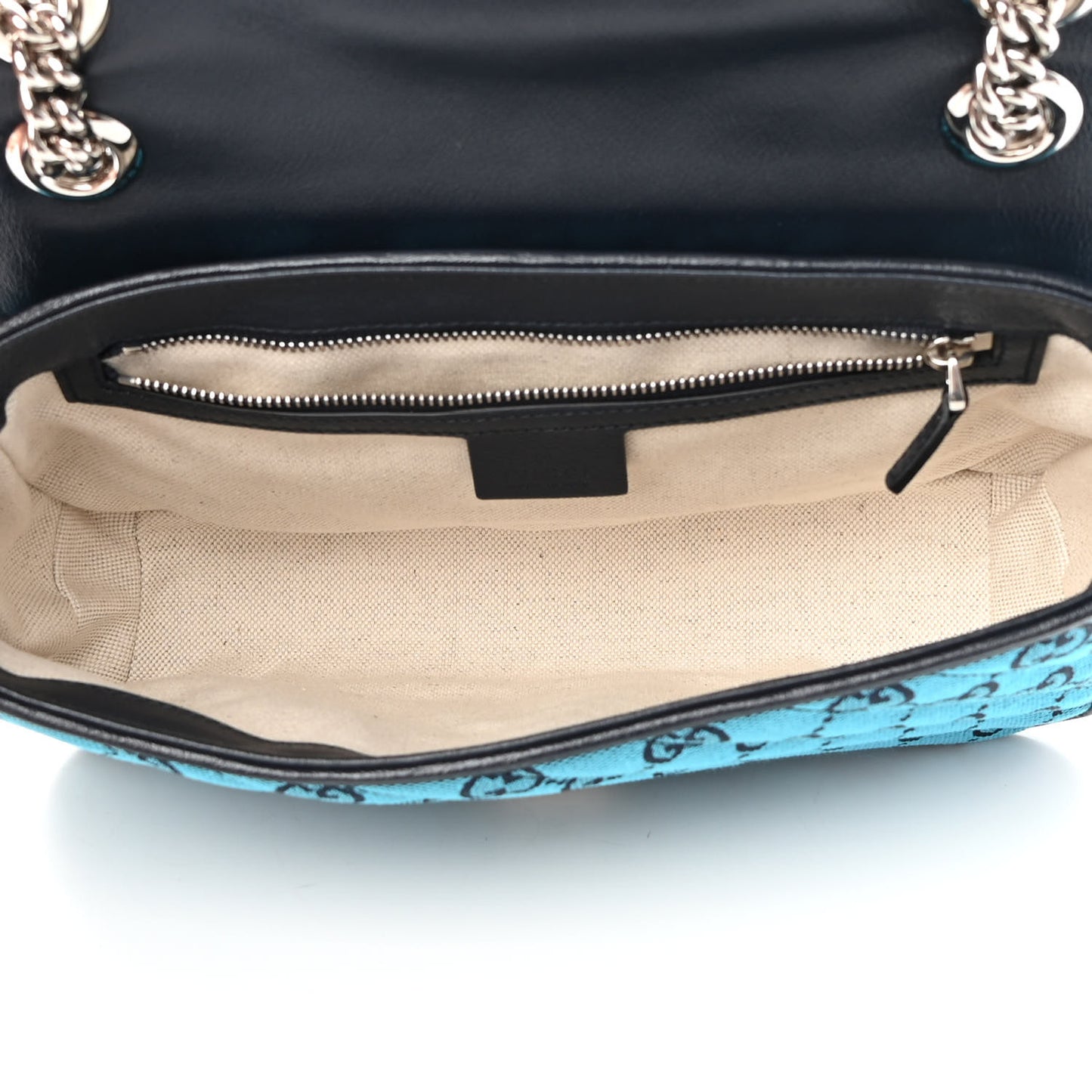 Monogram Multicolor Matelasse Diagonal Small GG Marmont Shoulder Bag Light Blue