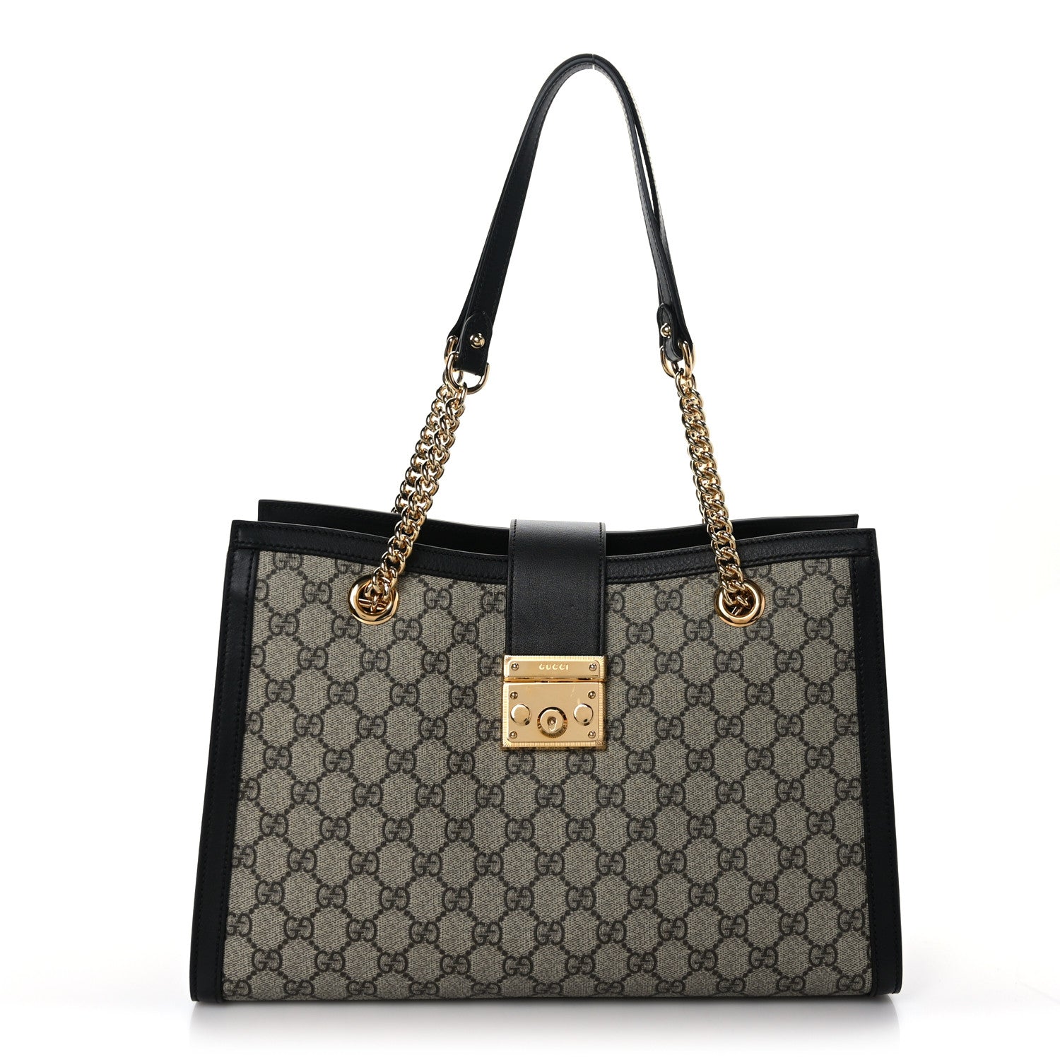 Gucci GG Supreme Monogram Medium Padlock Tote Black 1 of 9