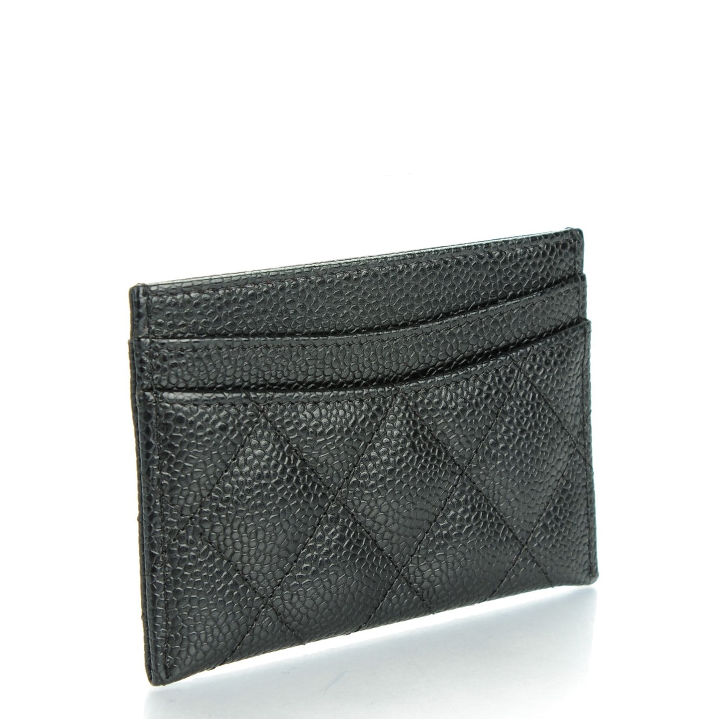 Caviar Quilted Card Holder Black