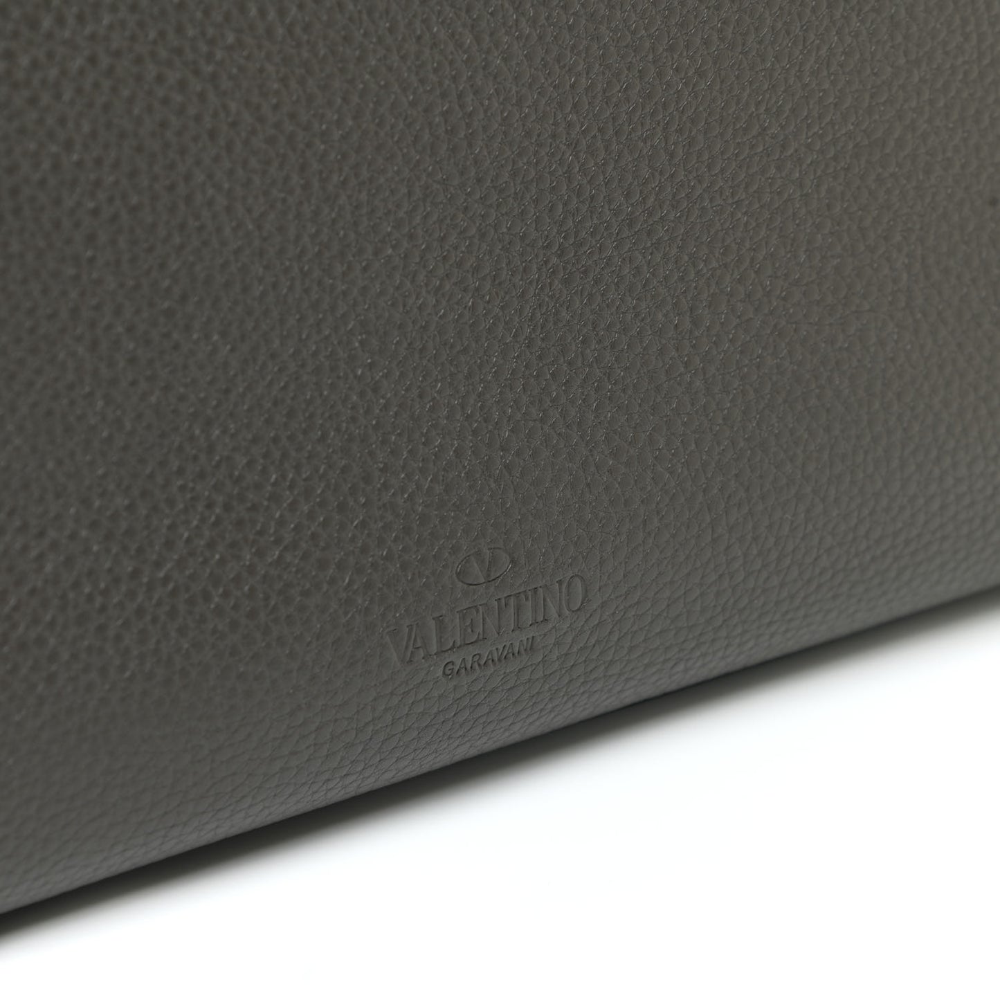 Grained Calfskin Rockstud Shoulder Tote Graphite