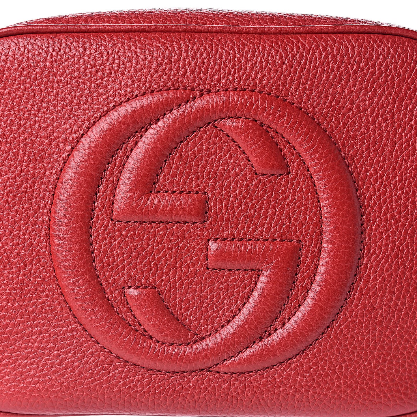 Pebbled Calfskin Small Soho Disco Bag Vibrant Red