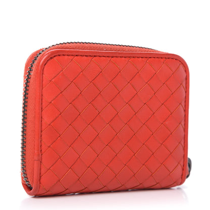 Bottega Veneta Nappa Intrecciato Zip Around Coin Purse Red 3 of 8