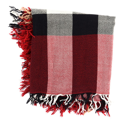 Burberry Merino Wool Check Square Scarf Red 2 of 6
