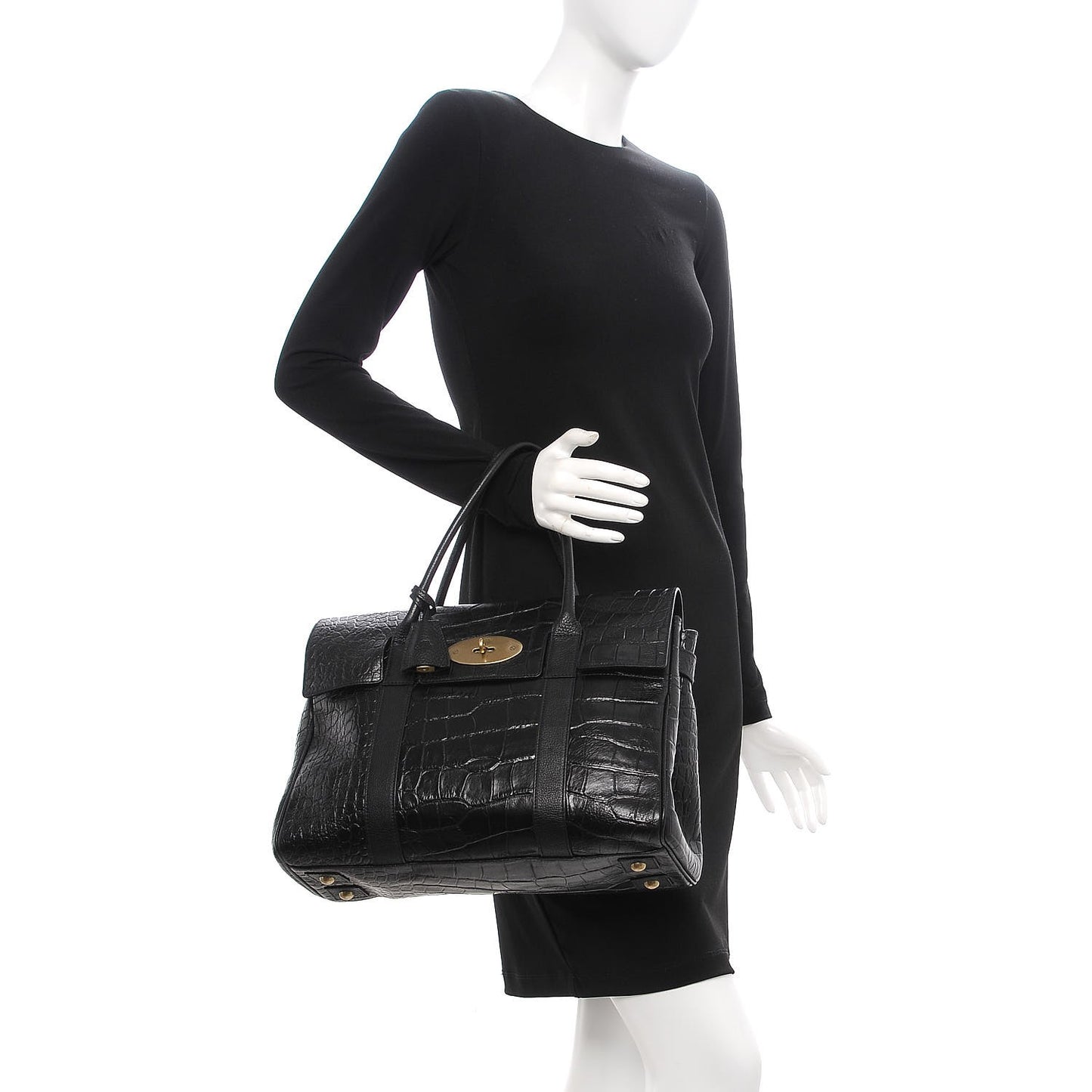 Croc Embossed Bayswater Black