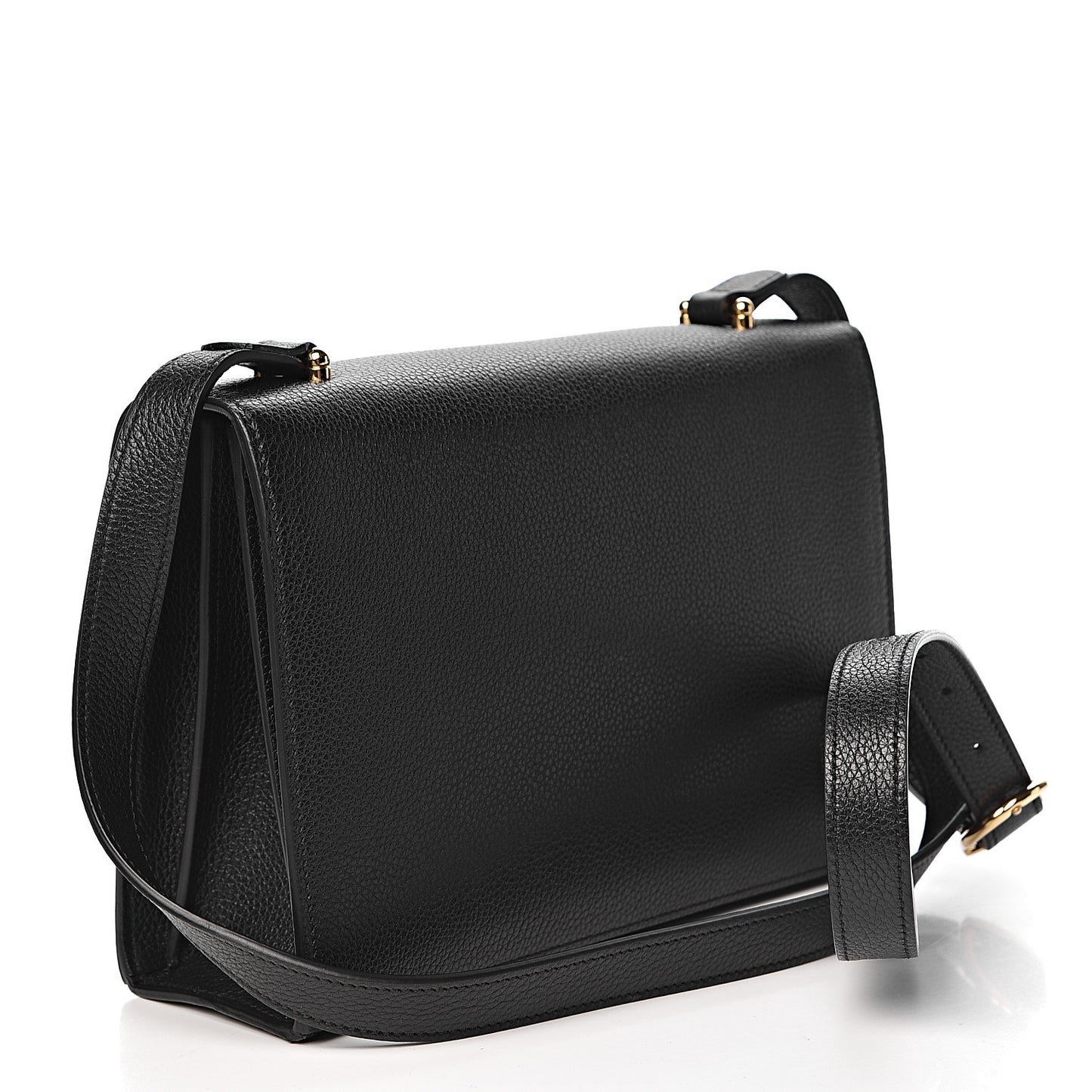 Grainy Calfskin Small Zumi Shoulder Bag Black