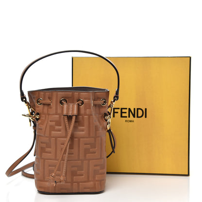 Fendi Vitello Cristallo Nature F is Fendi FF 1974 Embossed Mini Mon Tresor Bucket Bag Cuoio 11 of 11
