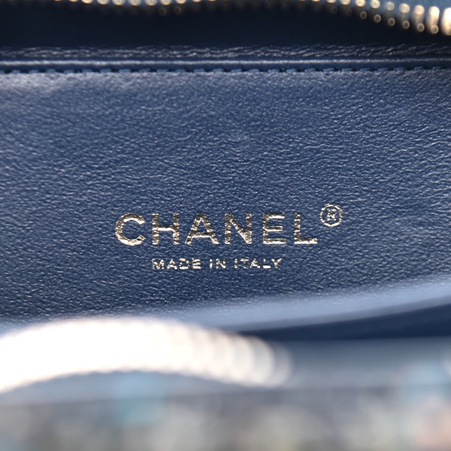 Chanel Tweed Snakeskin Quilted Small CC Filigree Vanity Case Navy Multicolor 5 of 8