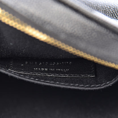 Saint Laurent Grain De Poudre Matelasse Chevron Quilted Round Vinyle Camera Bag Black 7 of 10