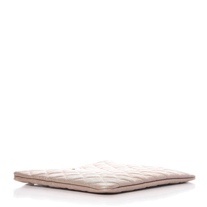 Chanel Iridescent Caviar Quilted Medium Cosmetic Case Beige 4 of 8
