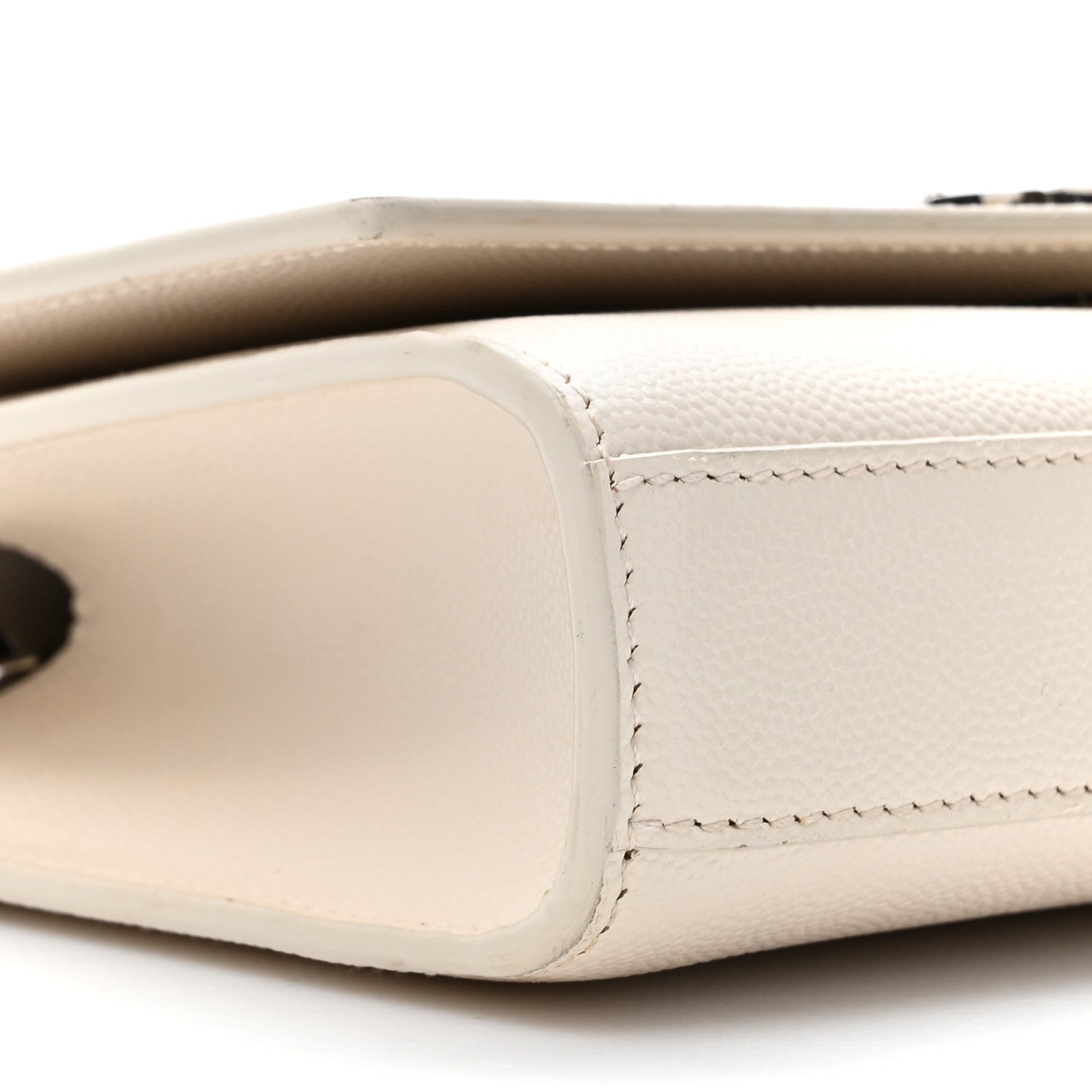 Saint Laurent Grain De Poudre Small Monogram Kate Satchel Blanc Vintage 10 of 17