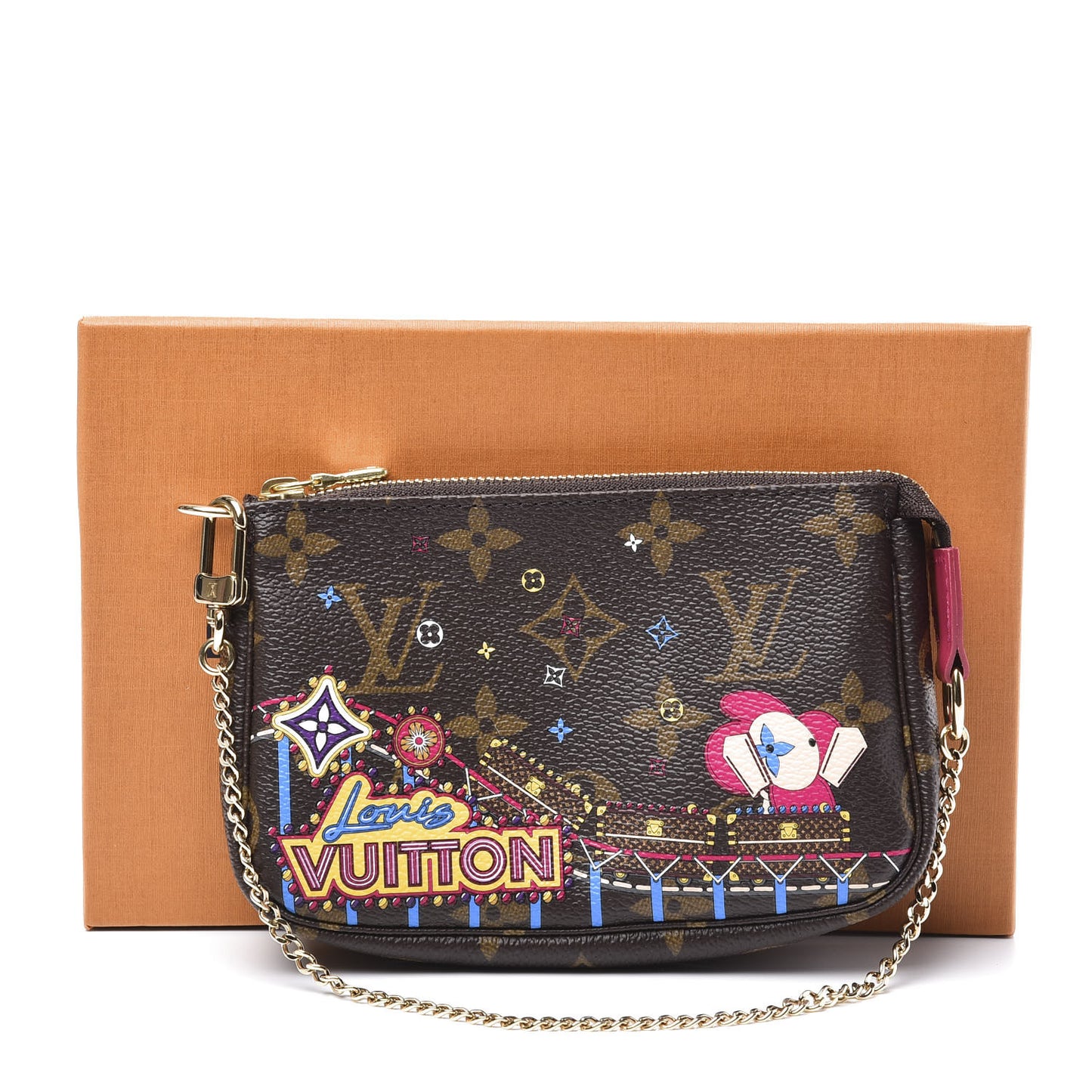 Monogram 2020 Christmas Animation Roller Coaster Mini Pochette Accessories Pivoine