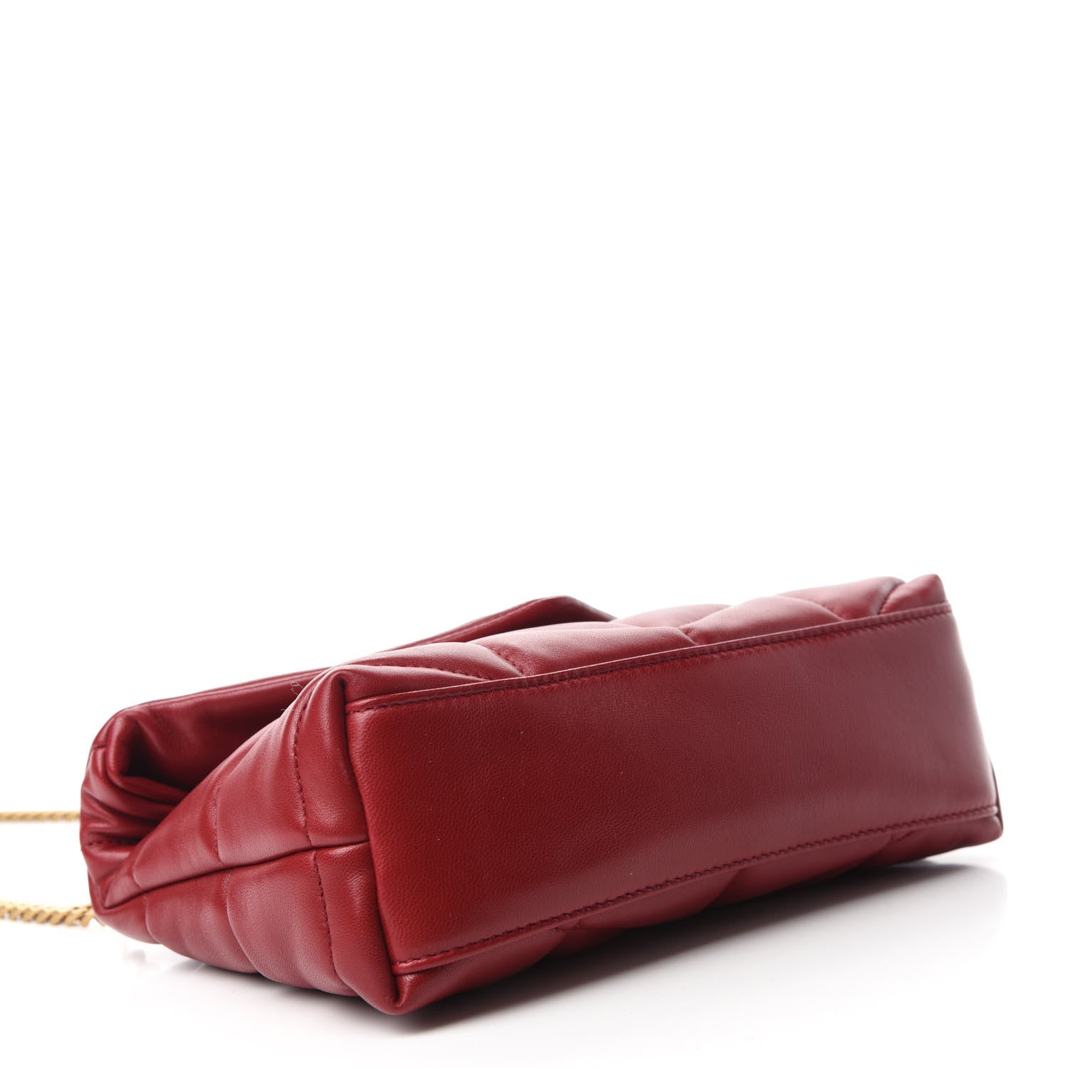Saint Laurent Lambskin Quilted Toy Loulou Puffer Monogram Chain Satchel Red 4 of 12