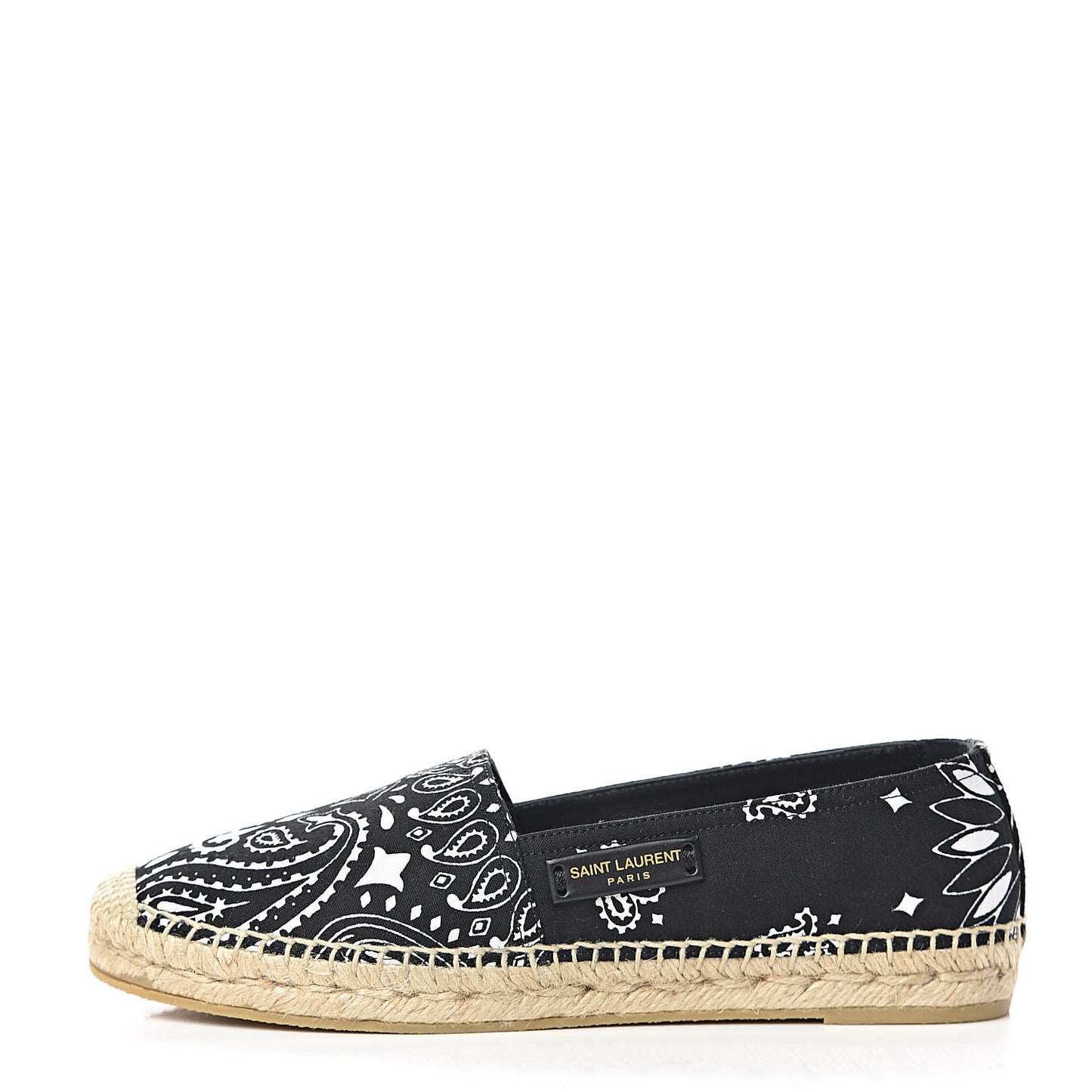 Bandana Print Canvas Espadrilles 36 Black
