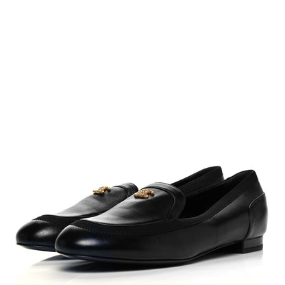 Chanel Lambskin CC Mocassin Loafers 39.5 Black 3 of 9