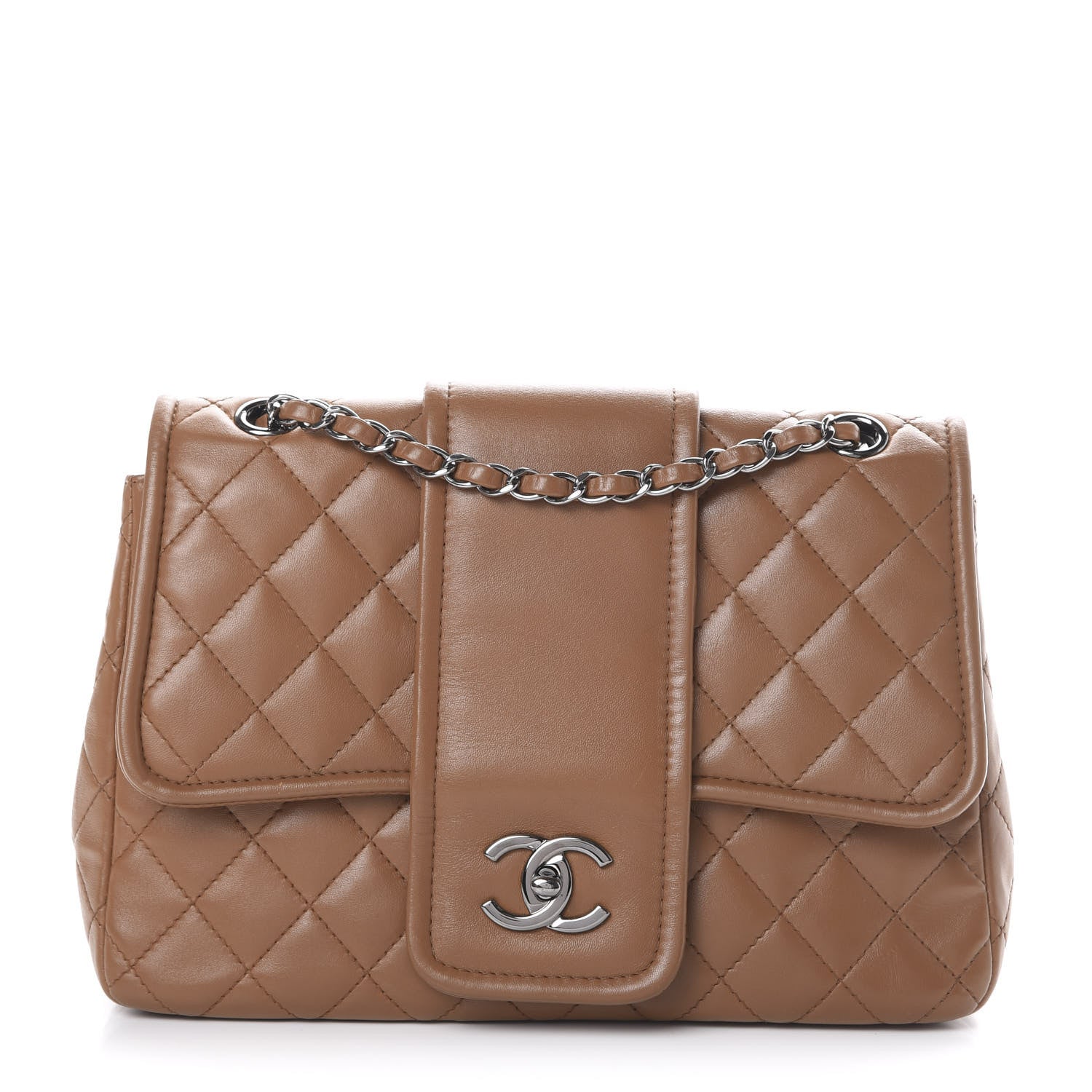 Chanel Lambskin Quilted Elementary Chic Flap Brown 1 of 12