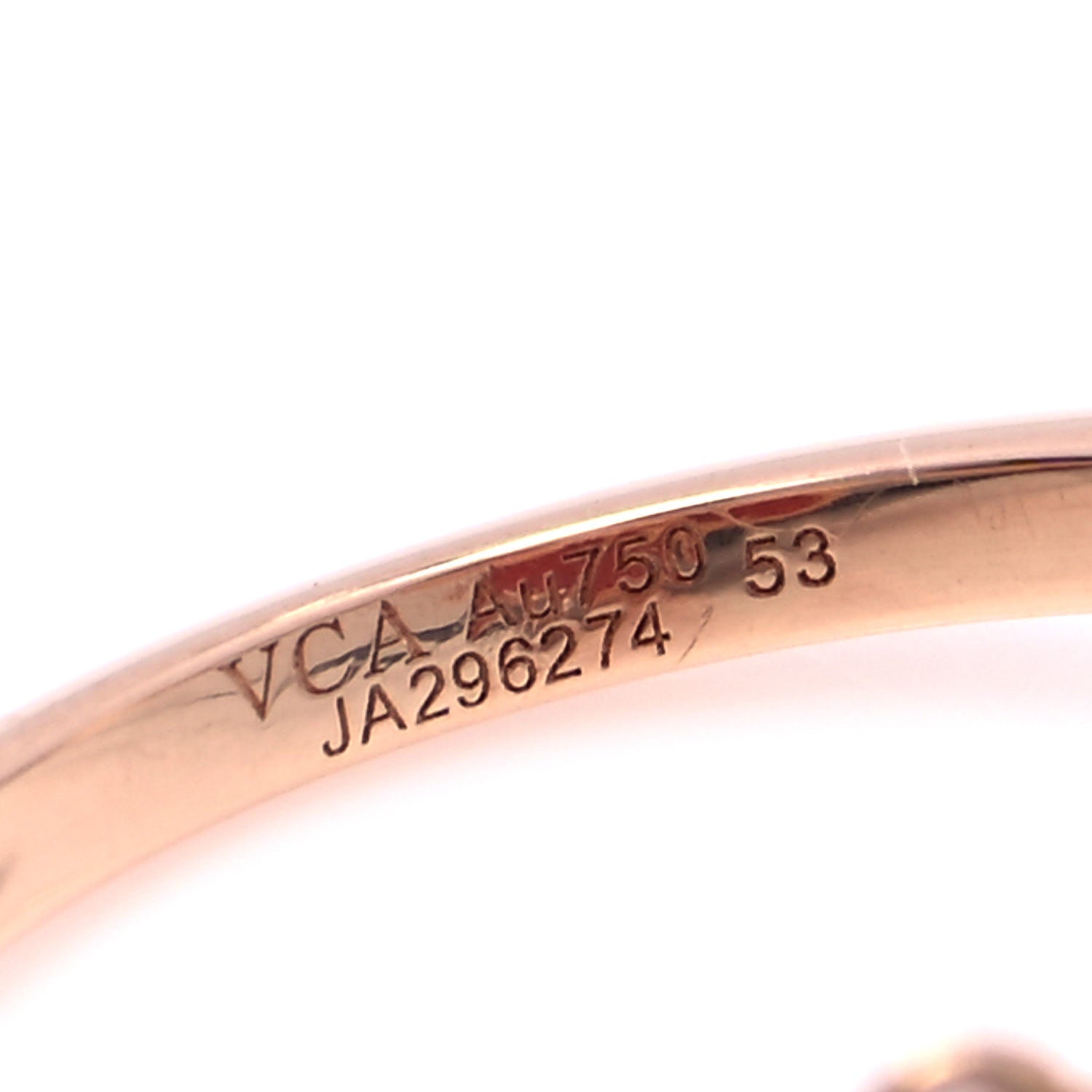 Van Cleef & Arpels 18K Yellow Gold Diamond Carnelian Sweet Alhambra Effeuillage Ring 53 6.5 4 of 5
