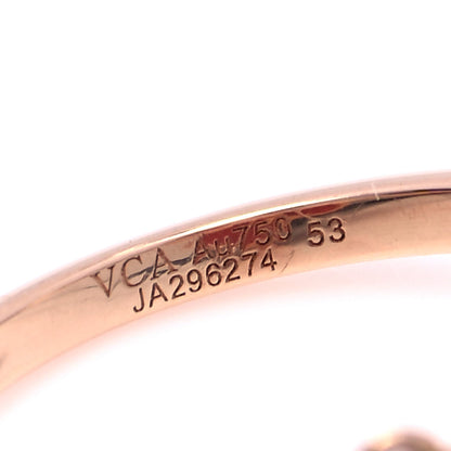 Van Cleef & Arpels 18K Yellow Gold Diamond Carnelian Sweet Alhambra Effeuillage Ring 53 6.5 4 of 5