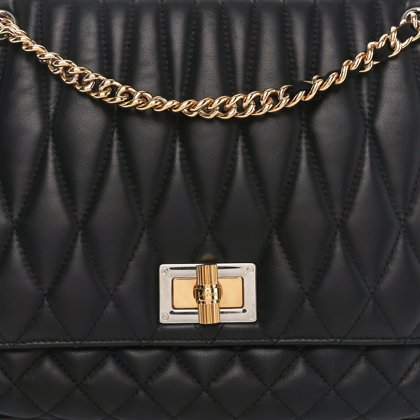 Calfskin Matelasse Medium Happy Shoulder Bag Black