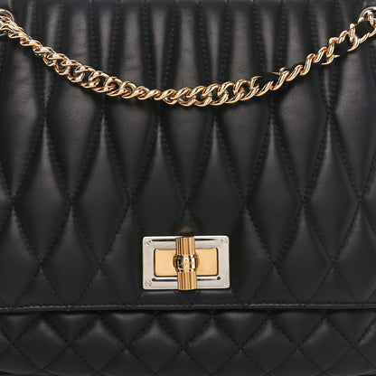 Lanvin Calfskin Matelasse Medium Happy Shoulder Bag Black 7 of 9