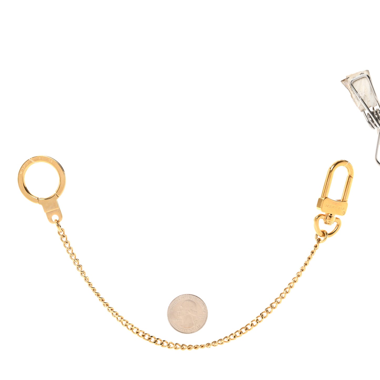 Metal Pochette Extender Key Ring Chain Gold