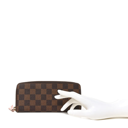Louis Vuitton Damier Ebene Clemence Wallet Rose Ballerine 2 of 6