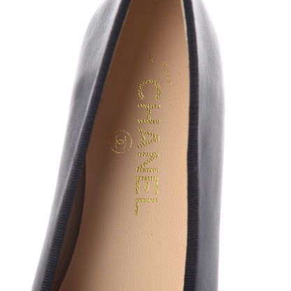 Chanel Lambskin Patent Cap Toe Ballerina Flats 38.5 Black 5 of 7