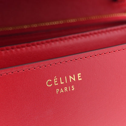 Celine Box Calfskin Medium Classic Box Flap Bag Red 6 of 12