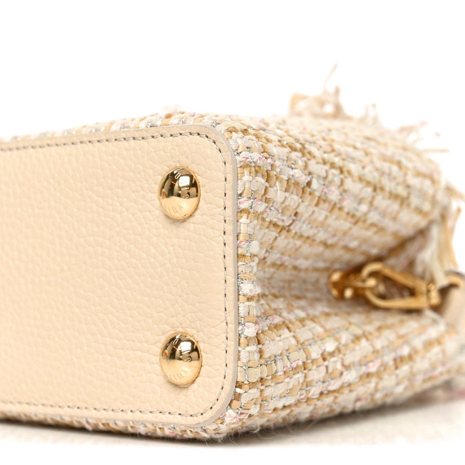 Louis Vuitton Tweed Taurillon Capucines BB Beige 9 of 9