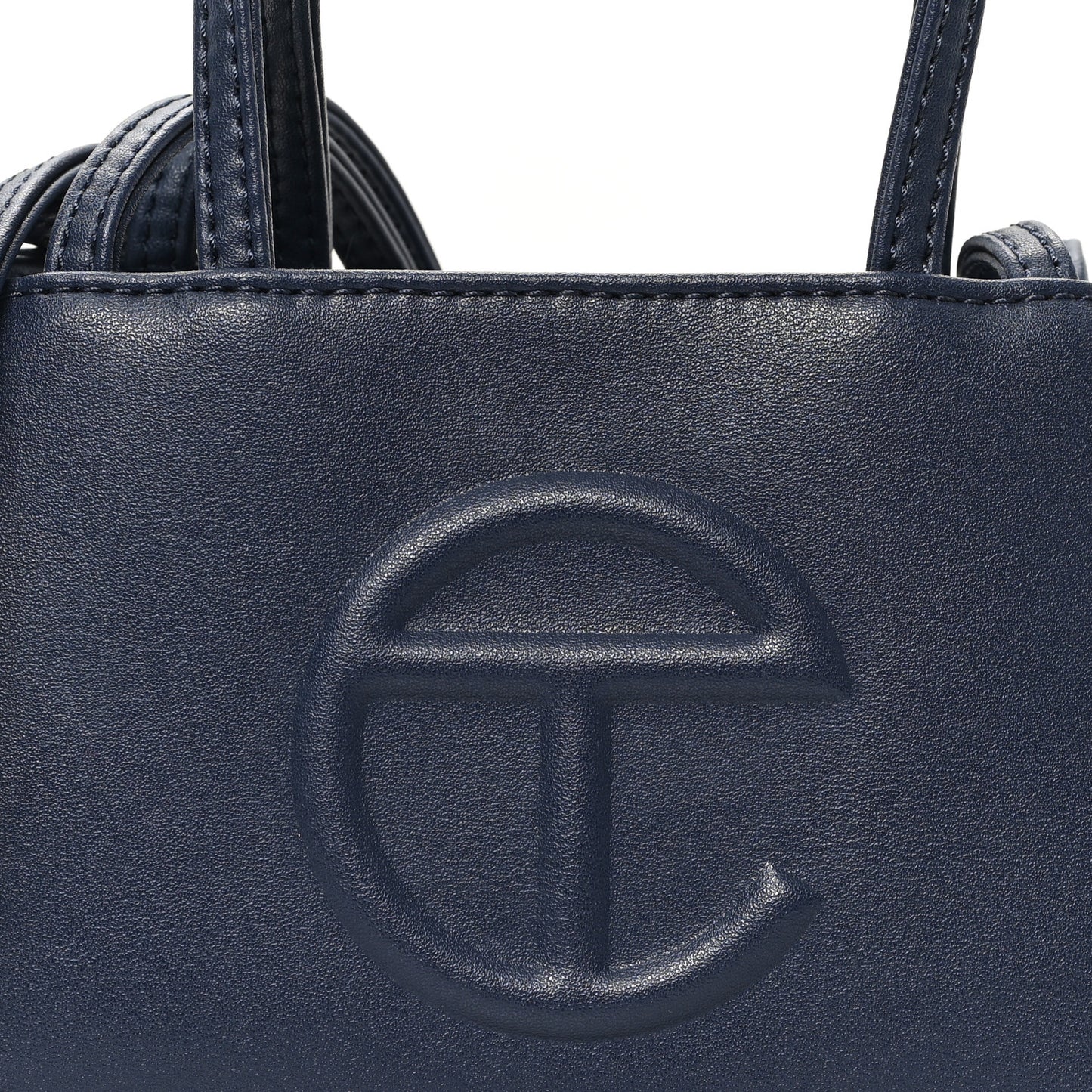 Vegan Leather Small Shopping Bag Navy