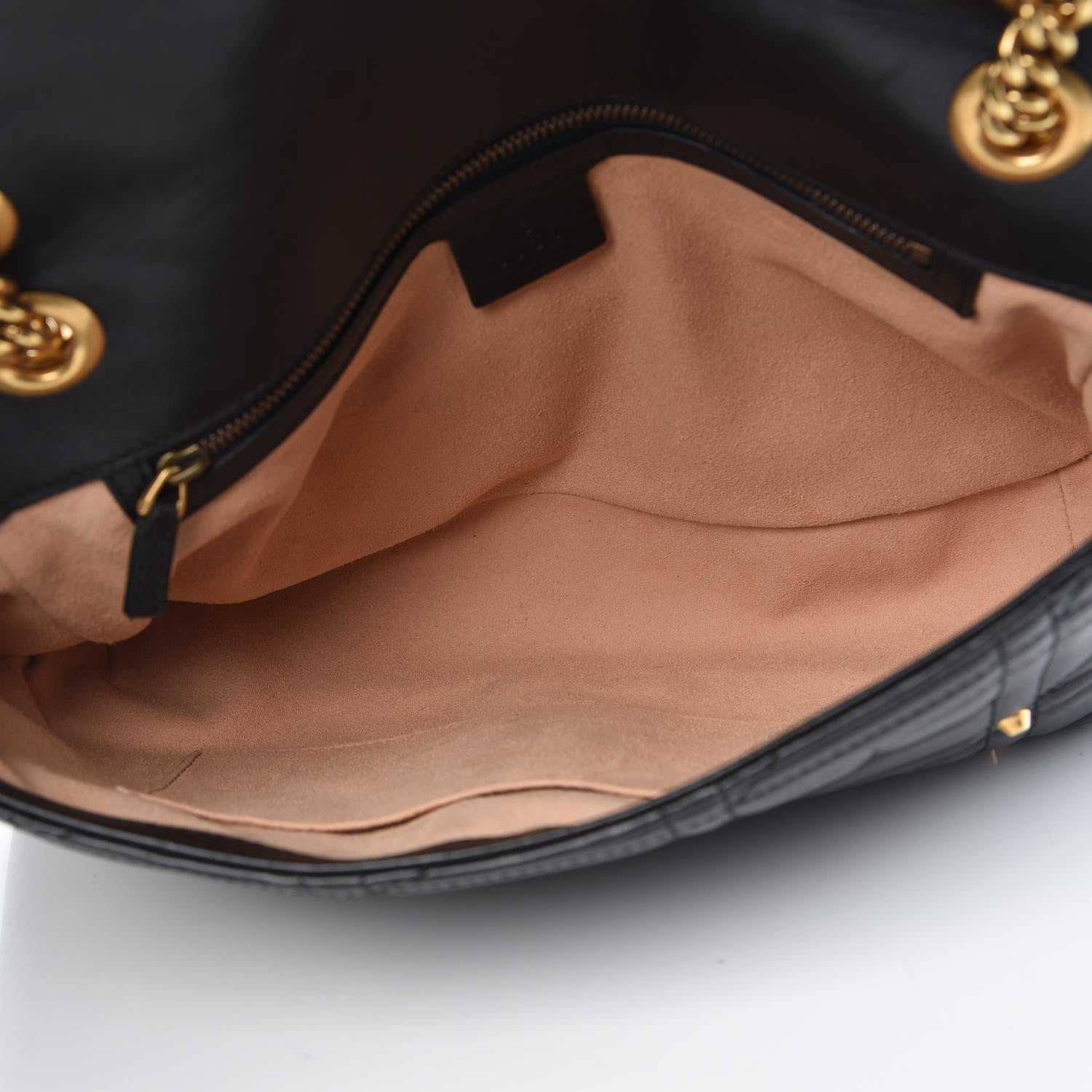 Gucci Calfskin Matelasse Studded Medium GG Marmont Shoulder Bag Black 5 of 12
