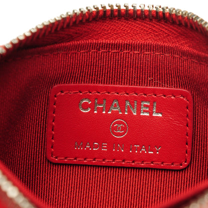 Chanel Caviar Chevron Quilted Zip Around Coin Purse Red 7 of 7