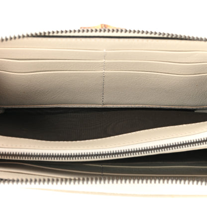Gucci Wonka Grain Calfskin Diana Zip Around Continental Wallet Mystic White 5 of 14