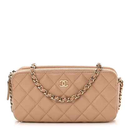 Chanel Caviar Quilted Small Clutch With Chain Beige 1 of 14
