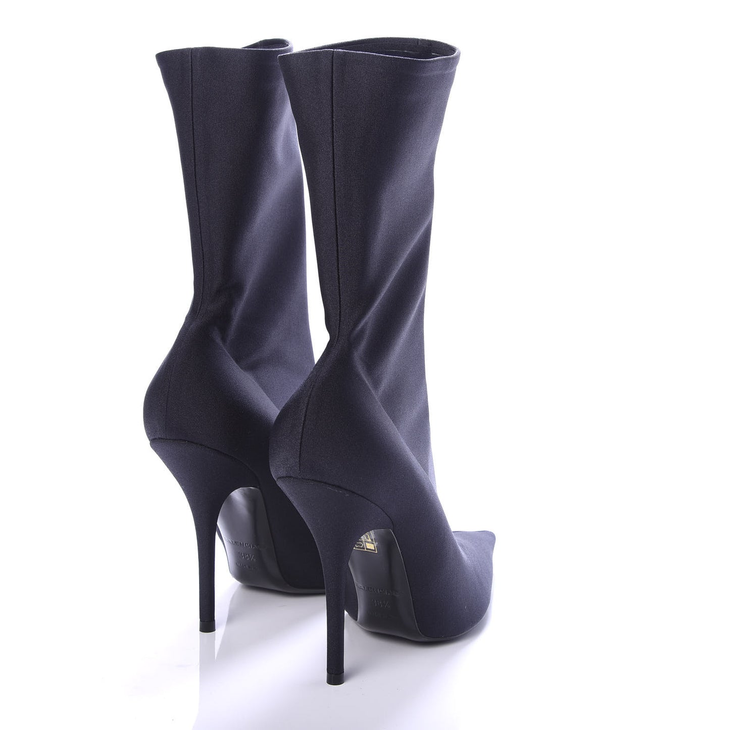 Jersey Crepe Extreme Pointed Toe Knife Booties 38.5 Black