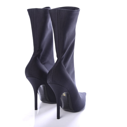 Balenciaga Jersey Crepe Extreme Pointed Toe Knife Booties 38.5 Black 4 of 7