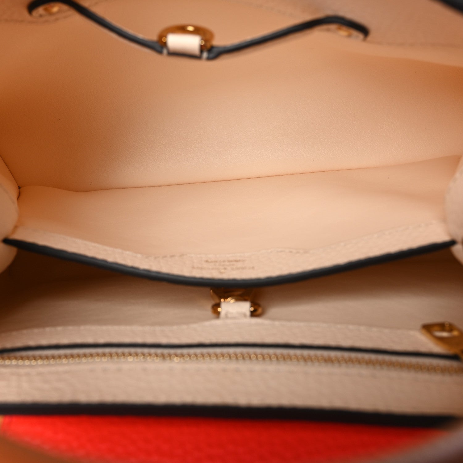 Louis Vuitton Taurillon Capucines BB Vanilla Light Beige Sienna Brown Tonic Orange 4 of 10