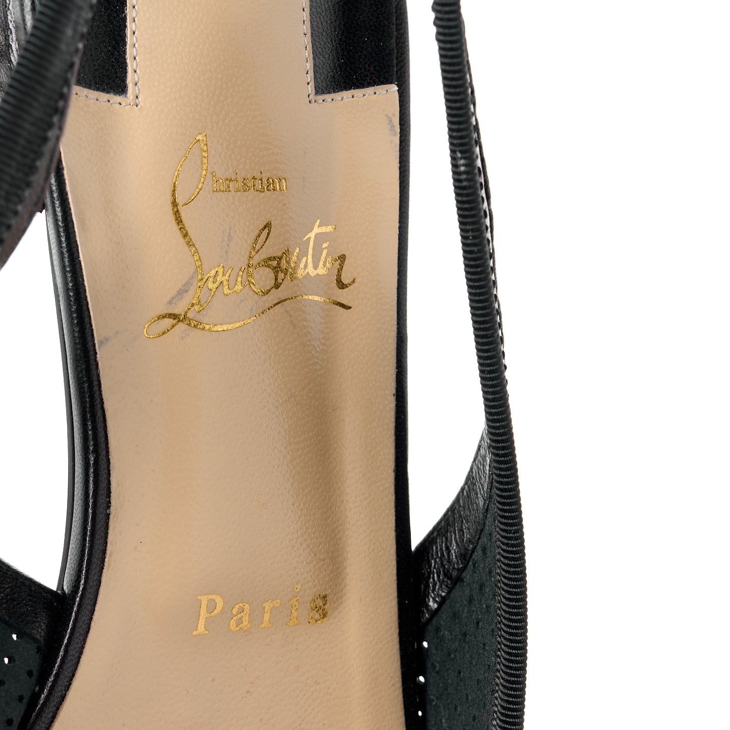 Nappa Spiked Hall Slingback Flats 39.5 Black