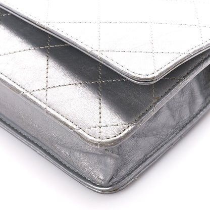 Chanel Metallic Aged Calfskin Quilted Wallet on Chain WOC Silver 11 of 11