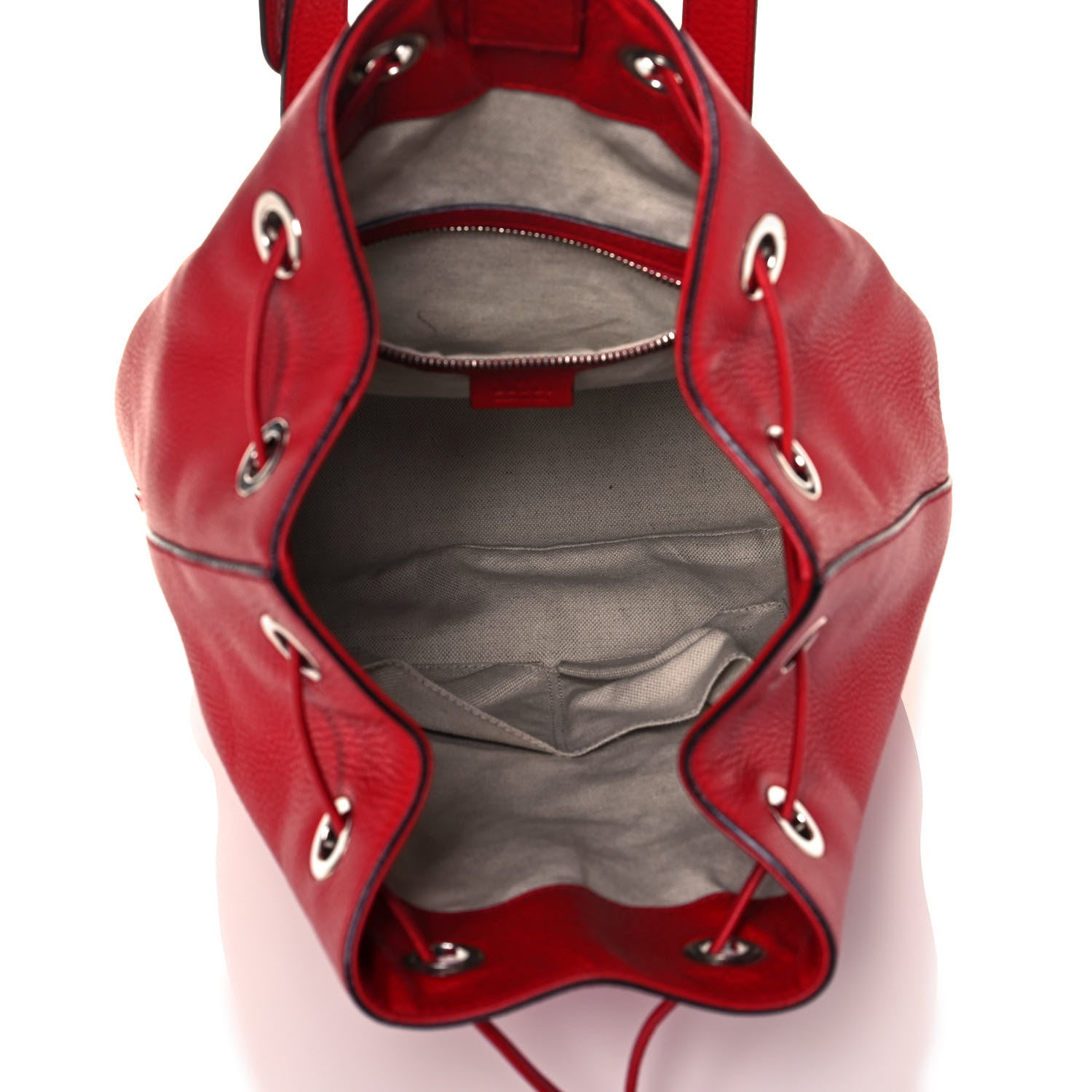 Gucci Pebbled Calfskin Small Soho Drawstring Backpack Tabasco Red 5 of 17