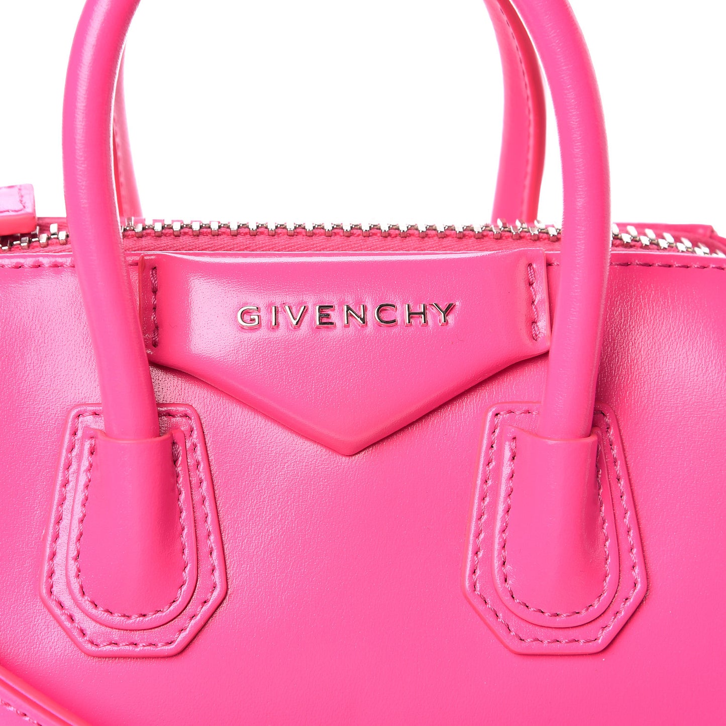 Shiny Lord Calfskin Mini Antigona Shocking Pink