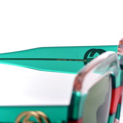 Gucci Square Web Frame GG0178S Sunglasses Green Red 5 of 7