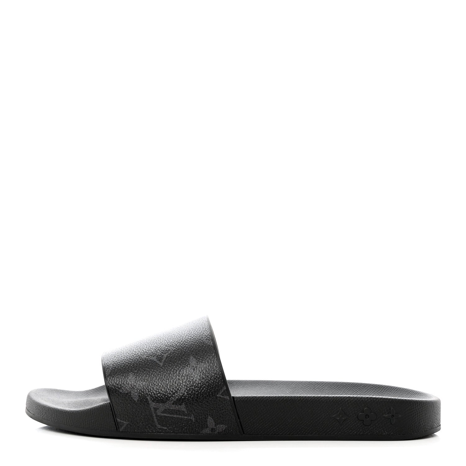 Louis Vuitton Rubber Monogram Eclipse Mens Waterfront Mules 8 Black 1 of 9