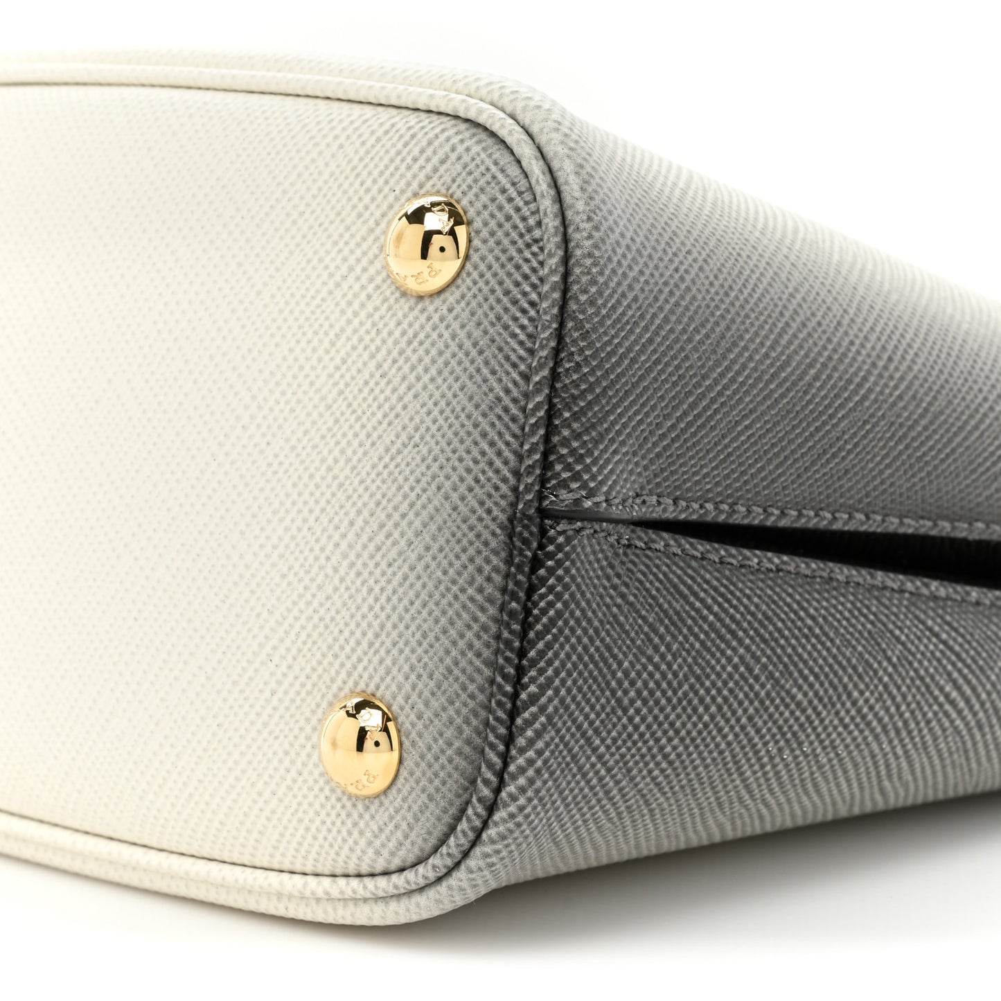 Saffiano Cuir Small Panier Bucket Bag White Sfumato