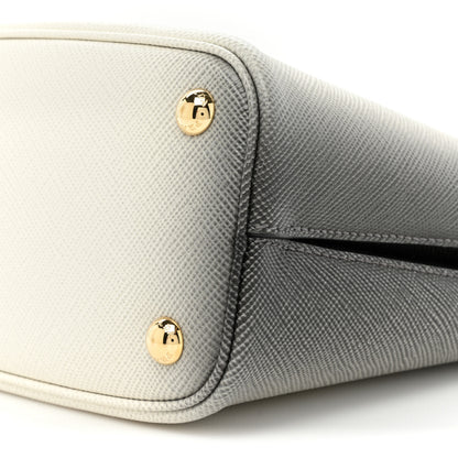 Prada Saffiano Cuir Small Panier Bucket Bag White Sfumato 8 of 10